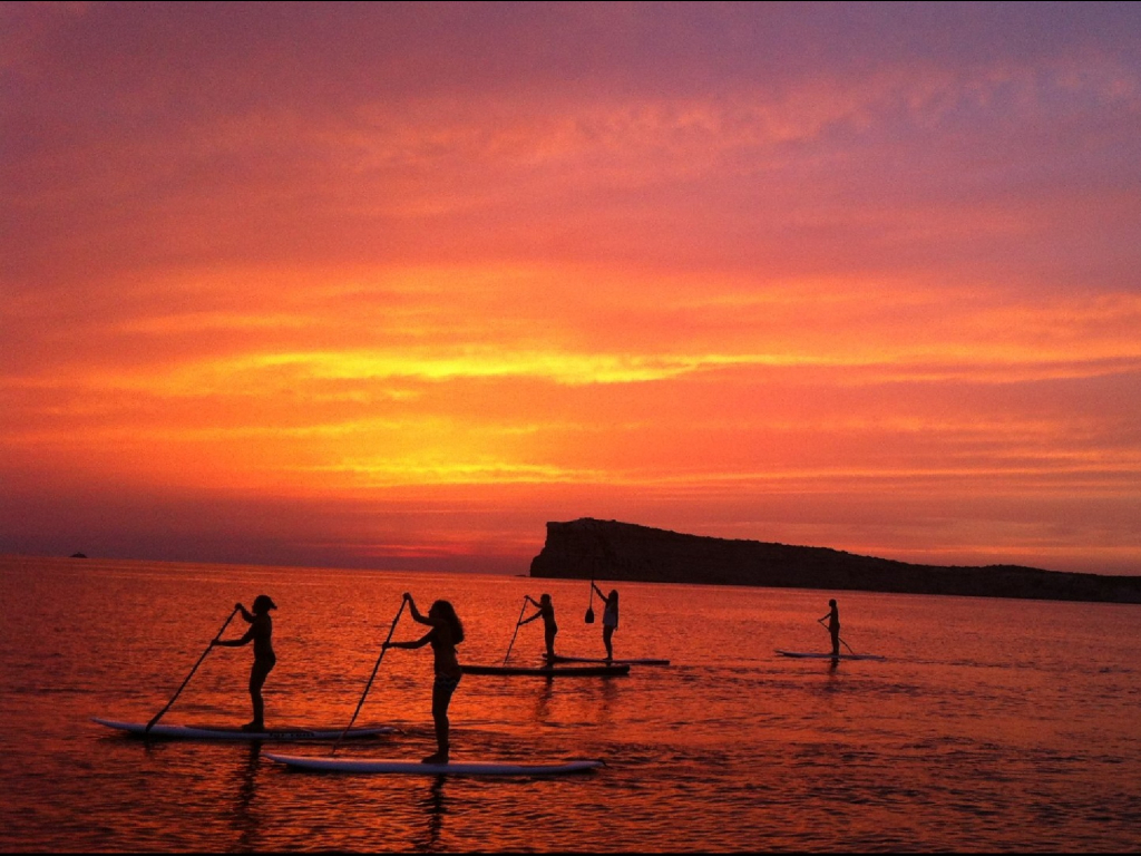 Sunset en Paddle Surf en Ibiza