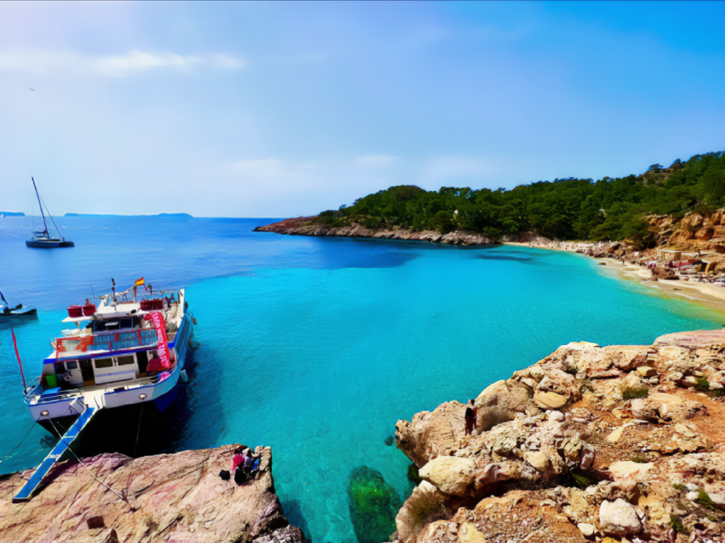 Cruise Tour through Cala Salada and Cala Saladeta with snorkeling in Ibiza